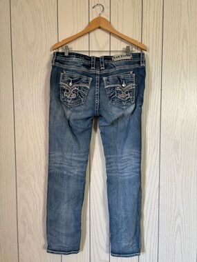 ROCK REVIVAL KARELIA EASY STRAIGHT DENIM BLUE WOMENS JEANS